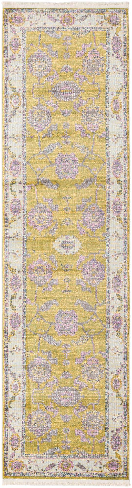 Green 2' 7 x 10' Paragon Runner Area Rug 100% Polypropylene Colorful Vivid Boho Style Modern Carpet for Unique Interiors for Sale at Rug Engine