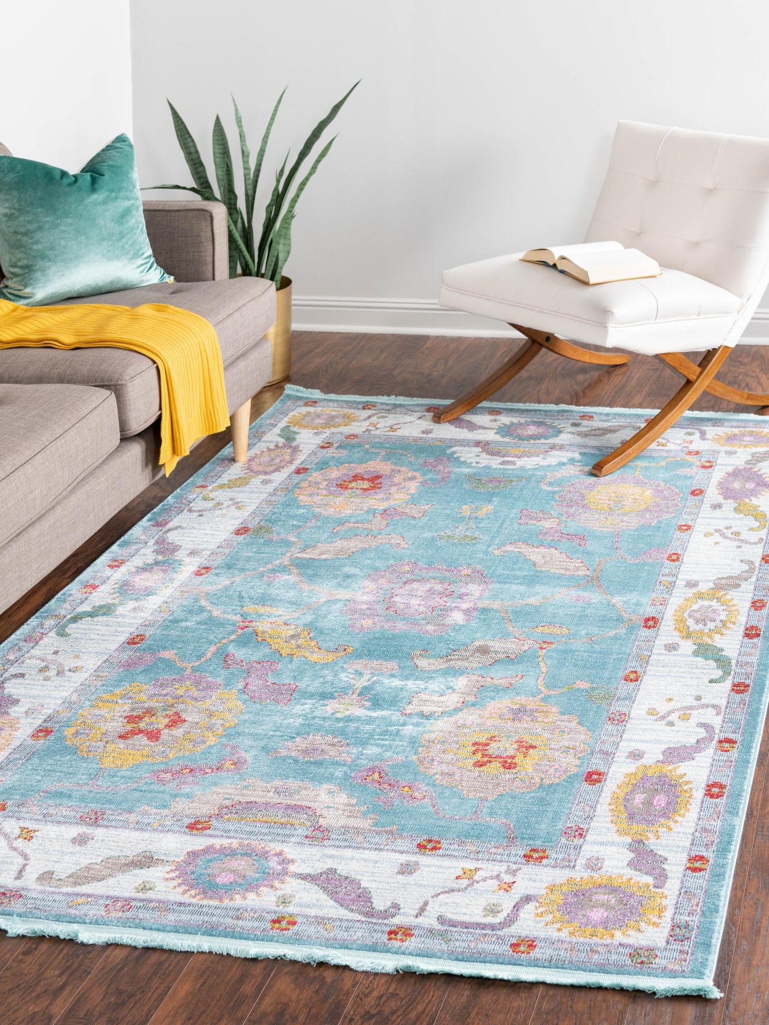 Aqua and Blue 2' 2 x 3' Paragon Rectangle Area Rug 100% Polypropylene Colorful Vivid Boho Style Modern Carpet for Unique Interiors for Sale at Rug Engine