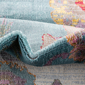 Aqua and Blue 9' x 12' Paragon Rectangle Area Rug 100% Polypropylene Colorful Vivid Boho Style Modern Carpet for Unique Interiors for Sale at Rug Engine