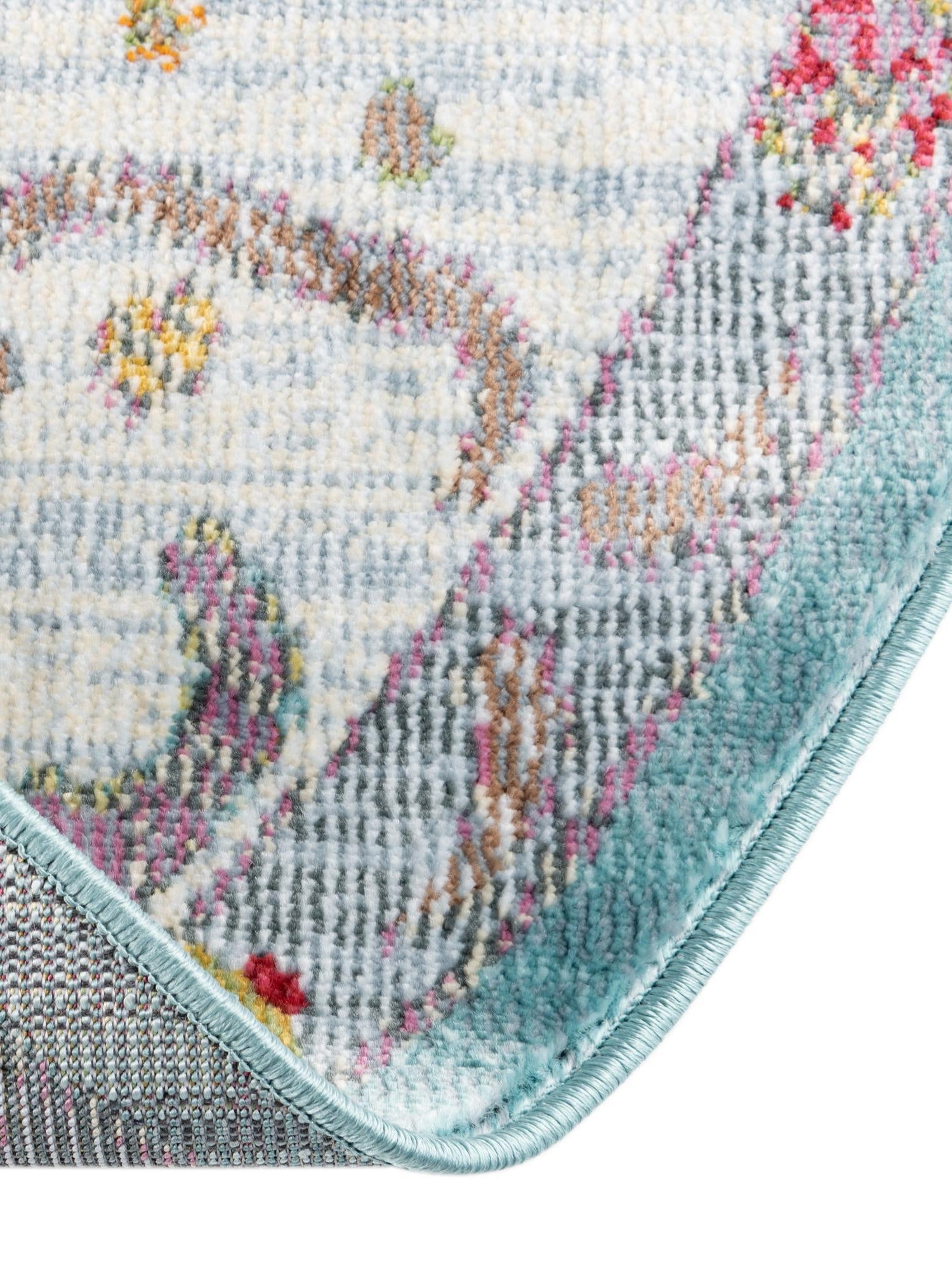 Aqua and Blue 8' 2 x 10' Paragon Oval Area Rug 100% Polypropylene Colorful Vivid Boho Style Modern Carpet for Unique Interiors for Sale at Rug Engine