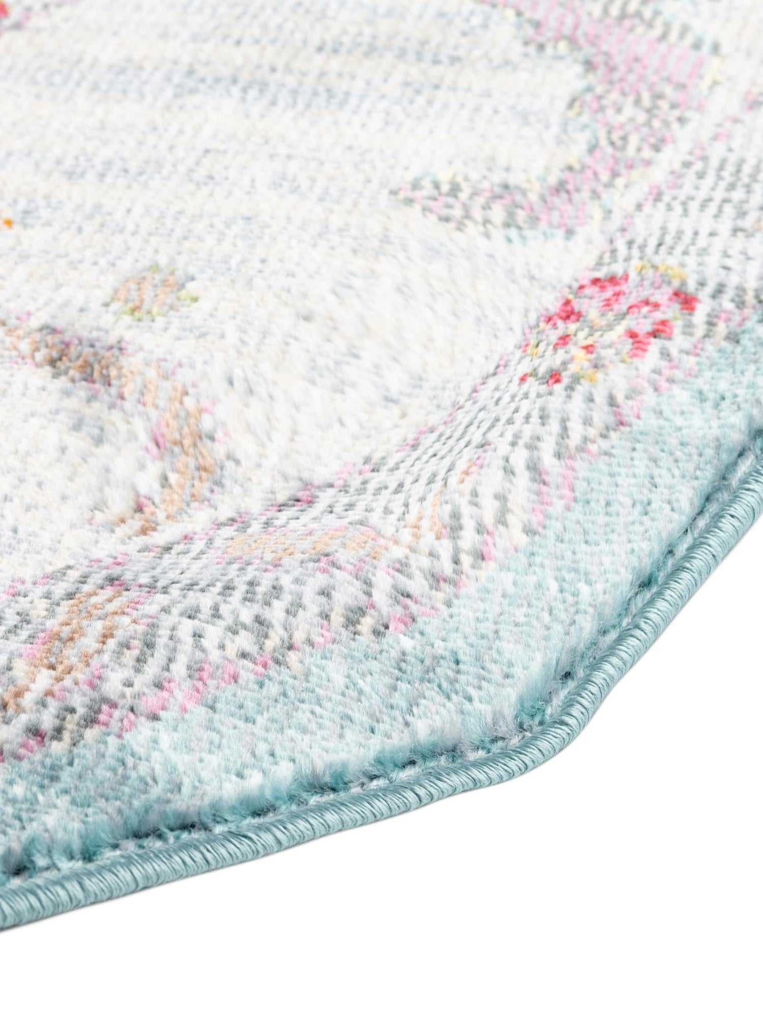 Aqua and Blue 8' 2 x 8' 2 Paragon Octagon Area Rug 100% Polypropylene Colorful Vivid Boho Style Modern Carpet for Unique Interiors for Sale at Rug Engine