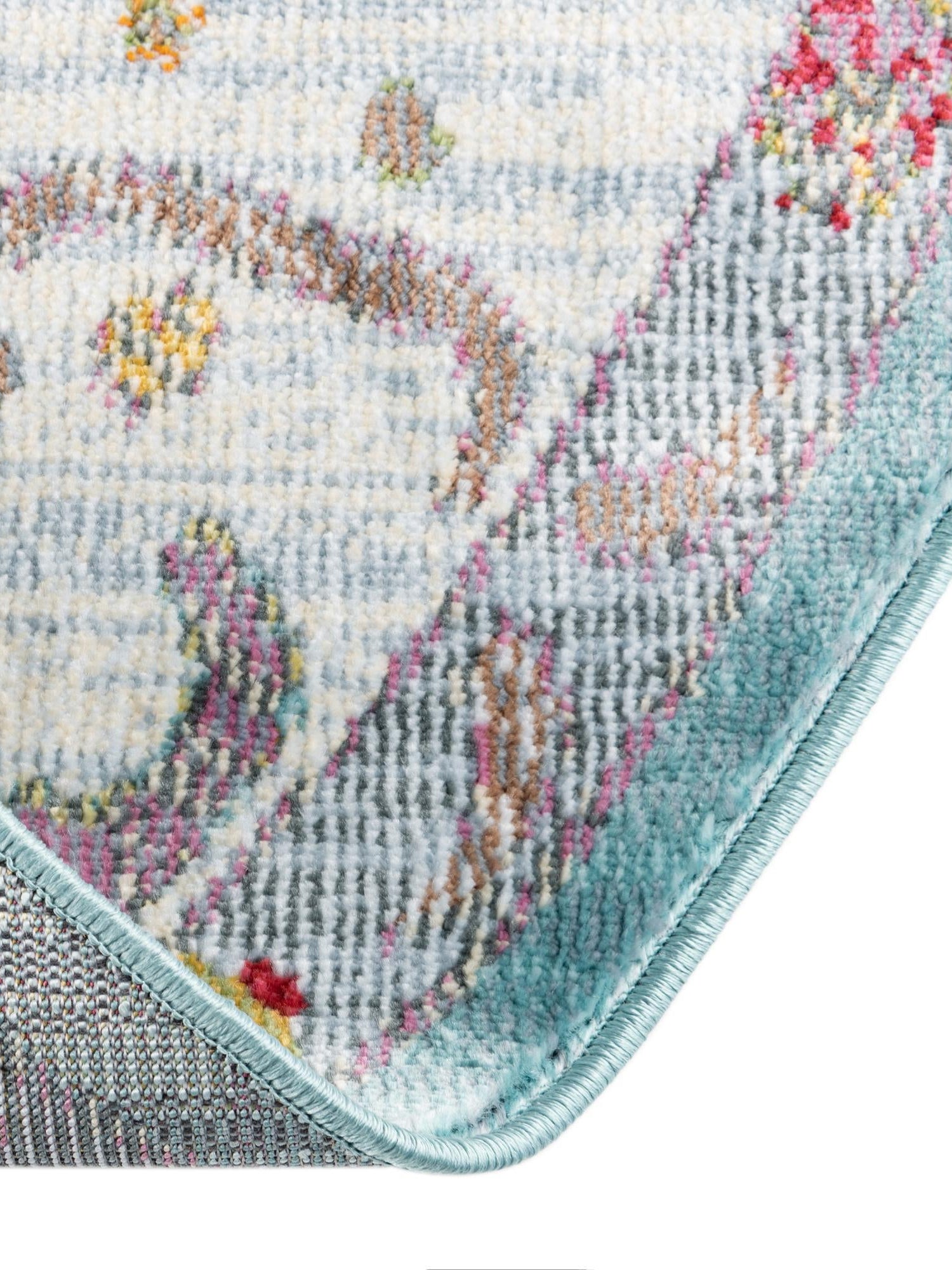 Aqua and Blue 8' 2 x 8' 2 Paragon Octagon Area Rug 100% Polypropylene Colorful Vivid Boho Style Modern Carpet for Unique Interiors for Sale at Rug Engine