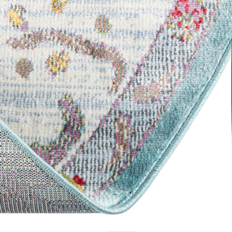 Aqua and Blue 6' x 6' Paragon Octagon Area Rug 100% Polypropylene Colorful Vivid Boho Style Modern Carpet for Unique Interiors for Sale at Rug Engine