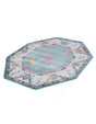 Aqua and Blue 4' x 4' Paragon Octagon Area Rug 100% Polypropylene Colorful Vivid Boho Style Modern Carpet for Unique Interiors for Sale at Rug Engine