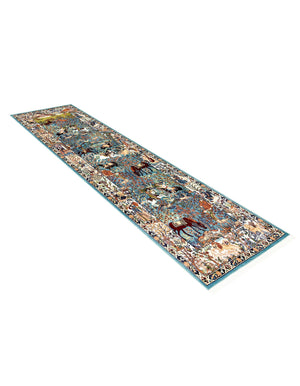 Blue 2' 7 x 7' 1 Narenj Runner Area Rug 85% Polypropylene & 15% Polyester Traditional Classic Carpet for Living, Dining, Bedrooms, Office for Sale at Rug Engine