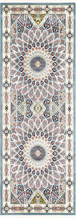 Blue 2' 7 x 7' 1 Narenj Runner Area Rug 85% Polypropylene & 15% Polyester Traditional Classic Carpet for Living, Dining, Bedrooms, Office for Sale at Rug Engine