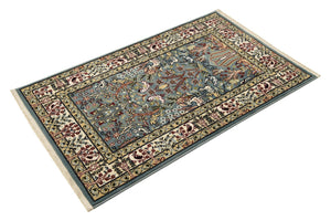 Blue 2' 7 x 4' 1 Narenj Rectangle Area Rug 85% Polypropylene & 15% Polyester Traditional Classic Carpet for Living, Dining, Bedrooms, Office for Sale at Rug Engine