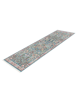 Blue 2' 7 x 7' 1 Narenj Runner Area Rug 85% Polypropylene & 15% Polyester Traditional Classic Carpet for Living, Dining, Bedrooms, Office for Sale at Rug Engine