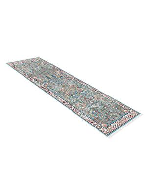 Blue 2' 7 x 7' 1 Narenj Runner Area Rug 85% Polypropylene & 15% Polyester Traditional Classic Carpet for Living, Dining, Bedrooms, Office for Sale at Rug Engine