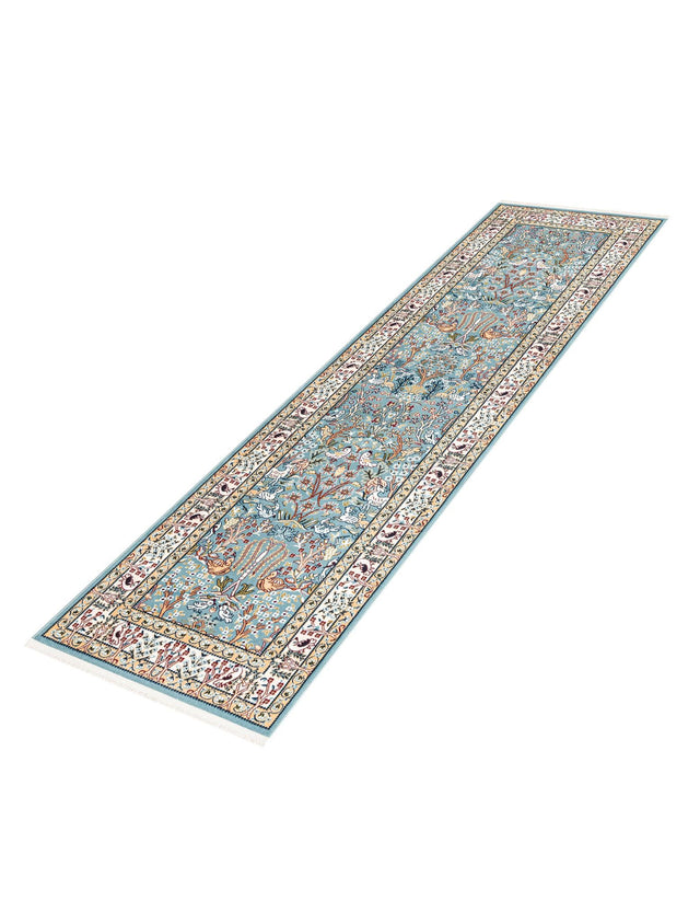 Blue 2' 7 x 9' Narenj Runner Area Rug 85% Polypropylene & 15% Polyester Traditional Classic Carpet for Living, Dining, Bedrooms, Office for Sale at Rug Engine