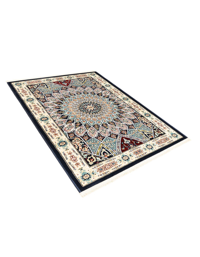 Navy Blue 2' 7 x 4' 1 Narenj Rectangle Area Rug 85% Polypropylene & 15% Polyester Traditional Classic Carpet for Living, Dining, Bedrooms, Office for Sale at Rug Engine