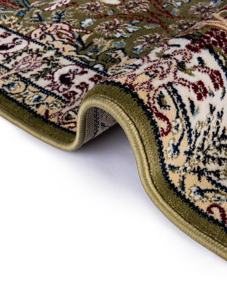 Green 2' 7 x 9' Narenj Runner Area Rug 85% Polypropylene & 15% Polyester Traditional Classic Carpet for Living, Dining, Bedrooms, Office for Sale at Rug Engine
