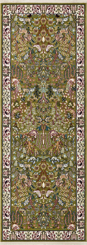 Green 2' 7 x 7' 1 Narenj Runner Area Rug 85% Polypropylene & 15% Polyester Traditional Classic Carpet for Living, Dining, Bedrooms, Office for Sale at Rug Engine