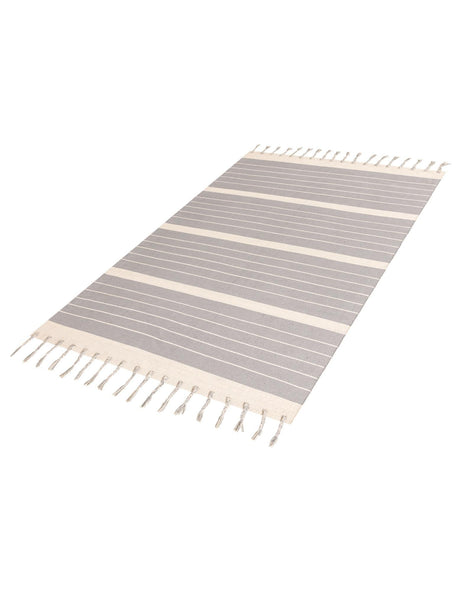 Gray and White 6' 1 x 9' Chindi Cotton Rectangle Area Rug Interior Design Home Decor Carpet Mat for Sale at Rug Engine