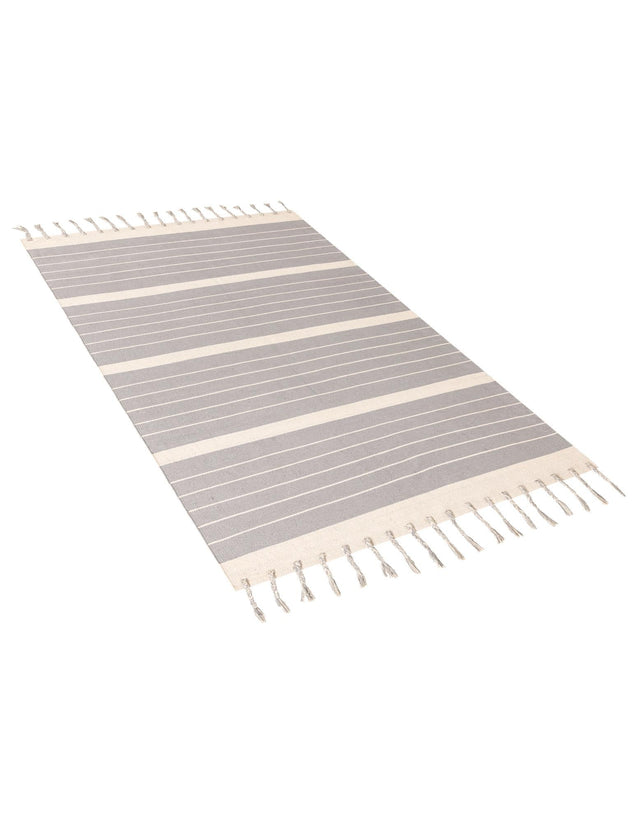 Gray and White 6' 1 x 9' Chindi Cotton Rectangle Rug