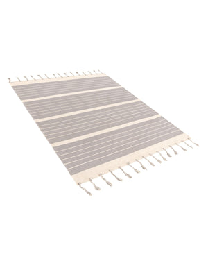 Gray and White 5' 1 x 8' Chindi Cotton Rectangle Rug