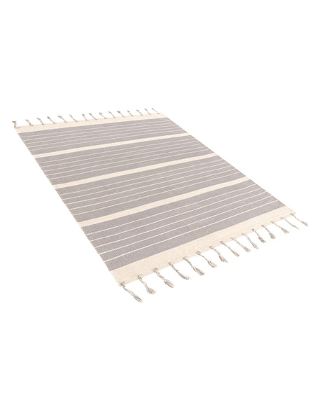 Gray and White 5' 1 x 8' Chindi Cotton Rectangle Area Rug Interior Design Home Decor Carpet Mat for Sale at Rug Engine