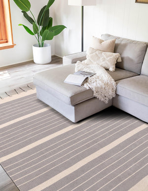 Gray and White 3' 3 x 5' 1 Chindi Cotton Rectangle Rug