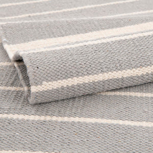 Gray and White 4' 1 x 6' 1 Chindi Cotton Rectangle Rug