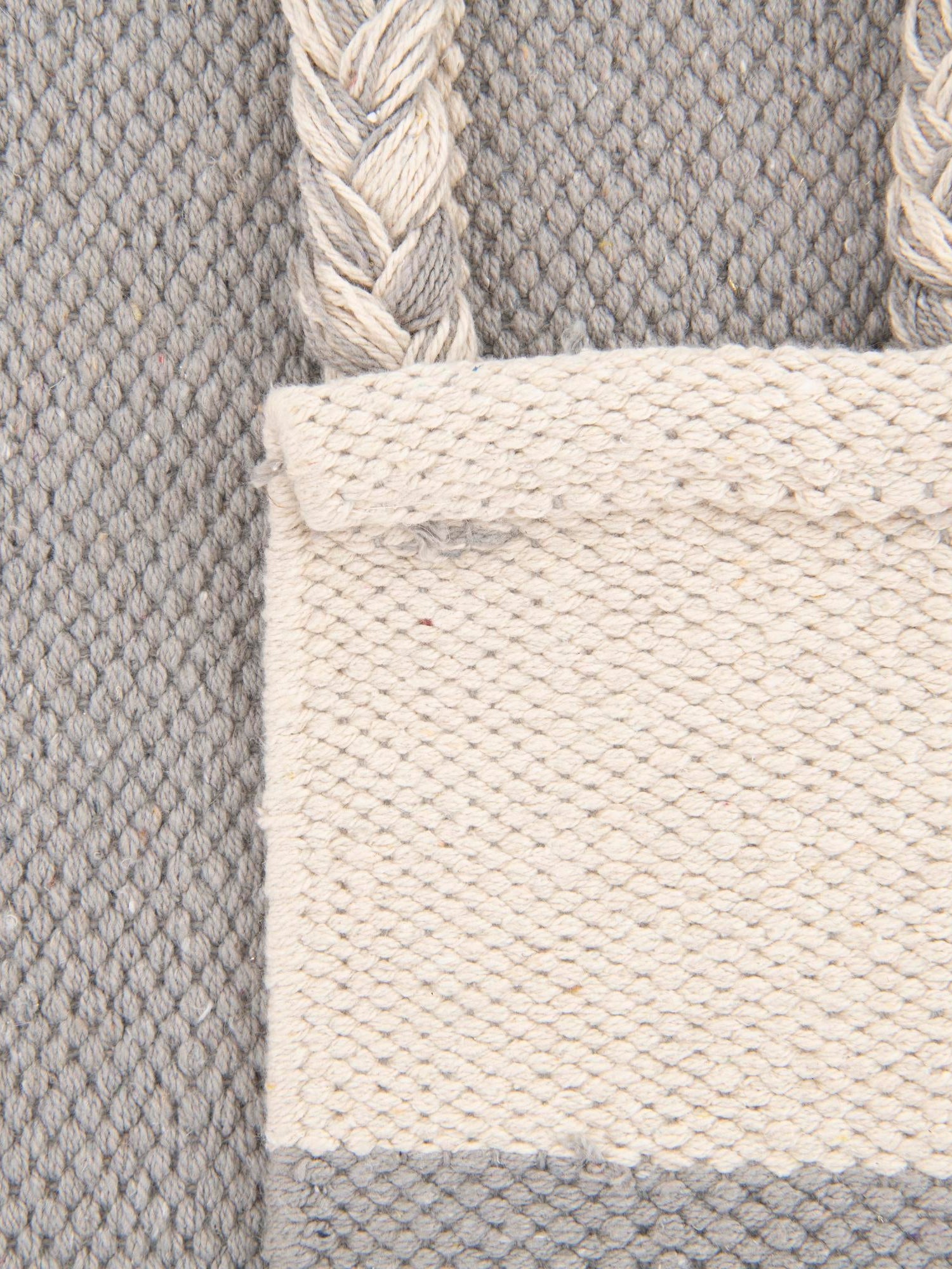 Gray and White 6' 1 x 9' Chindi Cotton Rectangle Area Rug Interior Design Home Decor Carpet Mat for Sale at Rug Engine