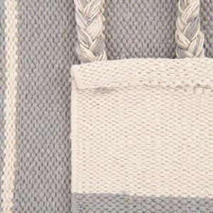 Gray and White 4' 1 x 6' 1 Chindi Cotton Rectangle Rug