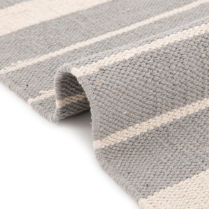 Gray and White 3' 3 x 5' 1 Chindi Cotton Rectangle Rug