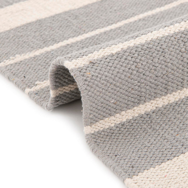 Gray and White 3' 3 x 5' 1 Chindi Cotton Rectangle Rug