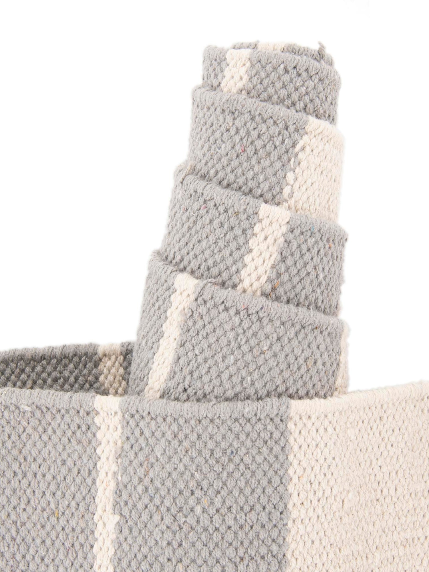 Gray and White 3' 3 x 5' 1 Chindi Cotton Rectangle Area Rug Interior Design Home Decor Carpet Mat for Sale at Rug Engine