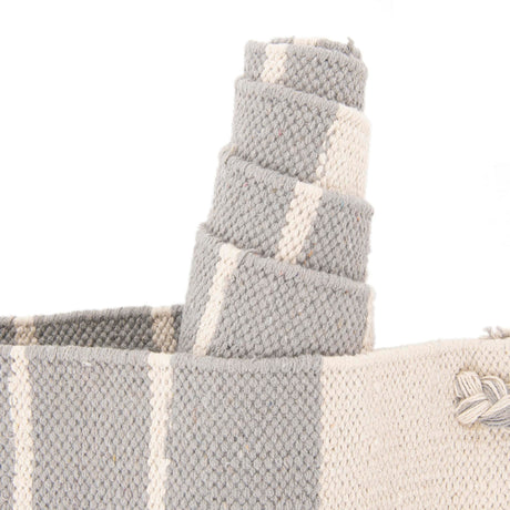 Gray and White 3' 3 x 5' 1 Chindi Cotton Rectangle Area Rug Interior Design Home Decor Carpet Mat for Sale at Rug Engine
