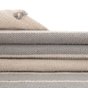 Gray and White 3' 3 x 5' 1 Chindi Cotton Rectangle Rug