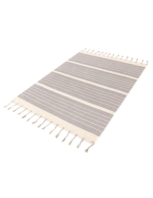 Gray and White 5' 1 x 8' Chindi Cotton Rectangle Rug