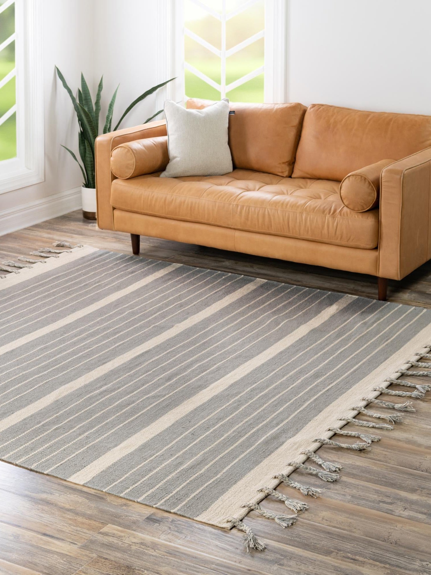 Gray and White 10' x 10' Chindi Cotton Square Area Rug Interior Design Home Decor Carpet Mat for Sale at Rug Engine