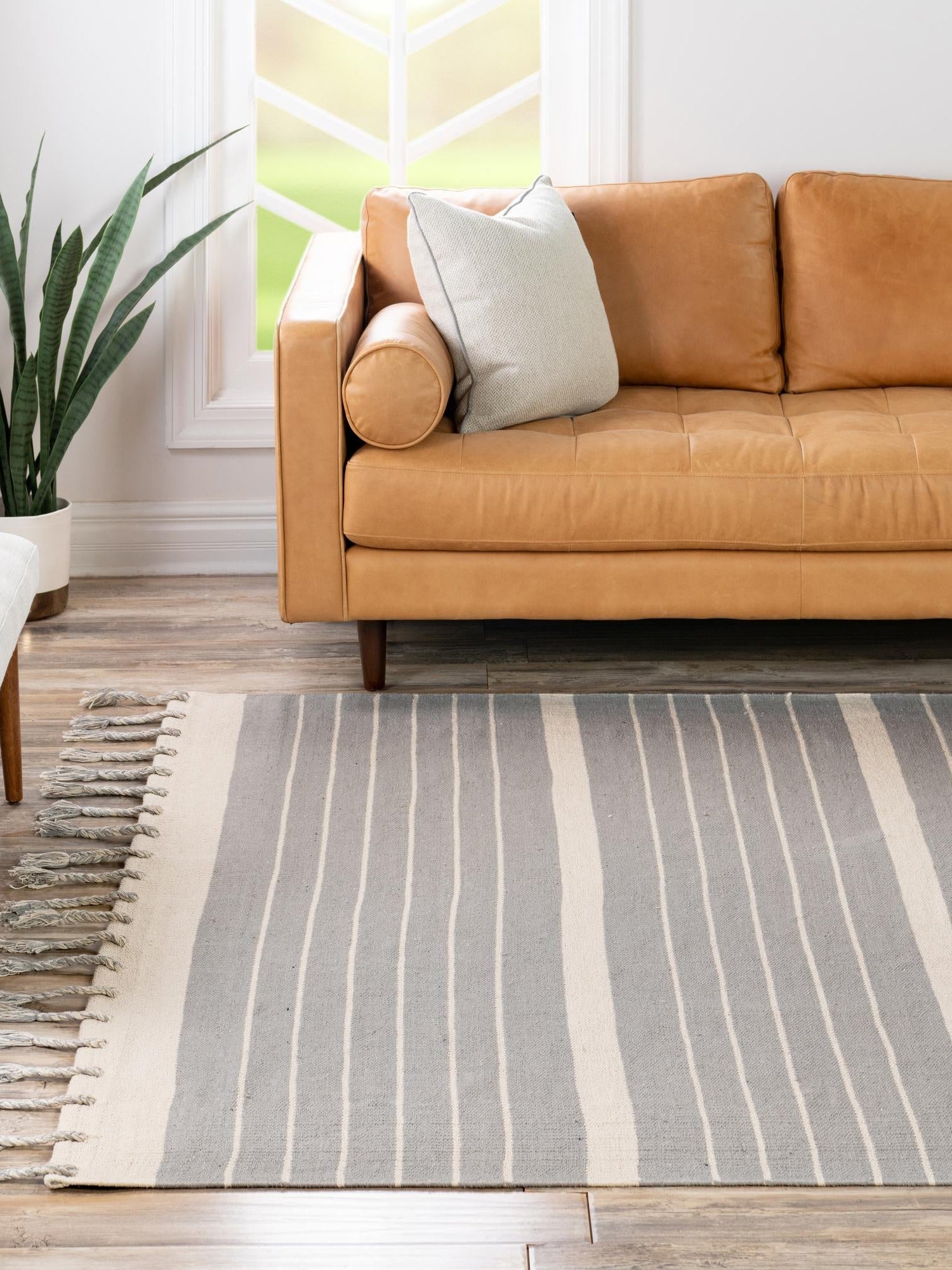 Gray and White 10' x 10' Chindi Cotton Square Area Rug Interior Design Home Decor Carpet Mat for Sale at Rug Engine