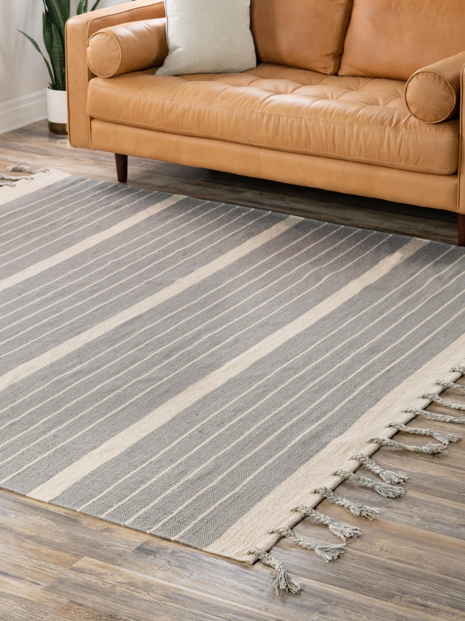 Gray and White 10' x 10' Chindi Cotton Square Area Rug Interior Design Home Decor Carpet Mat for Sale at Rug Engine