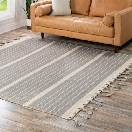 Gray and White 10' x 10' Chindi Cotton Square Area Rug Interior Design Home Decor Carpet Mat for Sale at Rug Engine