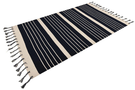 Navy and White 5' 1 x 8' Chindi Cotton Rectangle Area Rug Interior Design Home Decor Carpet Mat for Sale at Rug Engine