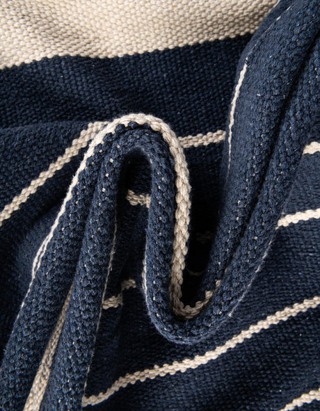 Navy and White 2' x 3' 1 Chindi Cotton Rectangle Area Rug Interior Design Home Decor Carpet Mat for Sale at Rug Engine