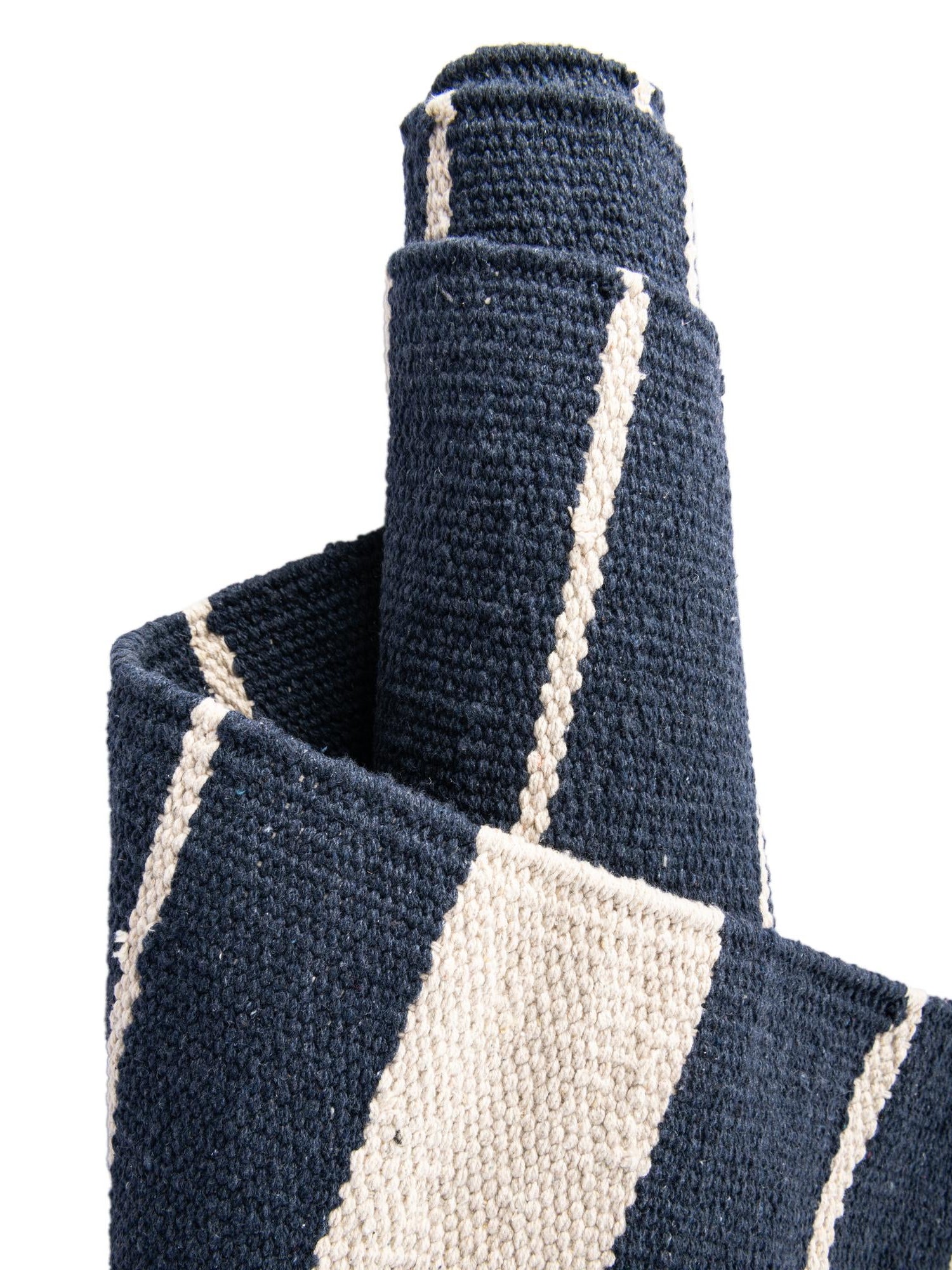 Navy and White 2' x 3' 1 Chindi Cotton Rectangle Area Rug Interior Design Home Decor Carpet Mat for Sale at Rug Engine