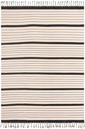 Black and White 10' x 14' 1 Chindi Cotton Rectangle Rug
