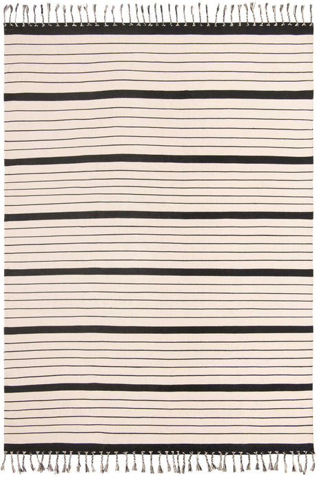 Black and White 10' x 14' 1 Chindi Cotton Rectangle Rug