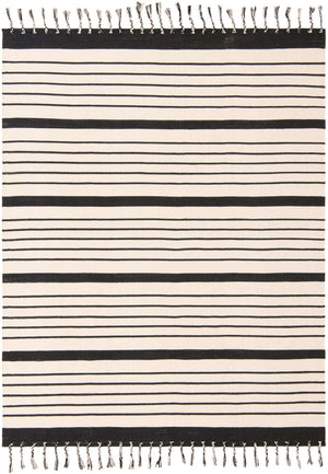 Black and White 8' x 10' Chindi Cotton Rectangle Rug