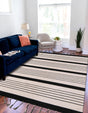 Black and White 4' 1 x 6' 1 Chindi Cotton Rectangle Rug