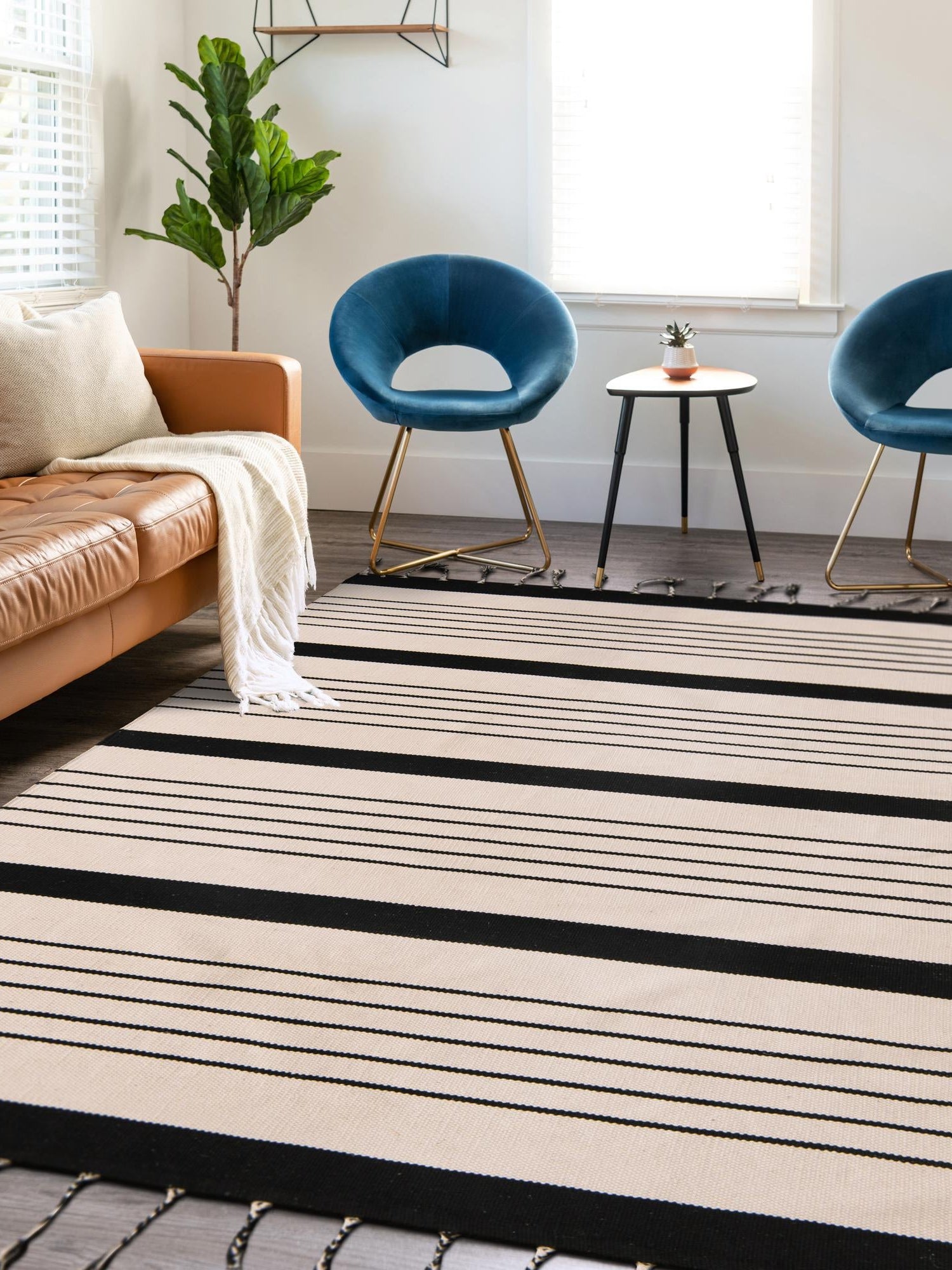 Black and White 10' x 14' 1 Chindi Cotton Rectangle Area Rug Interior Design Home Decor Carpet Mat for Sale at Rug Engine