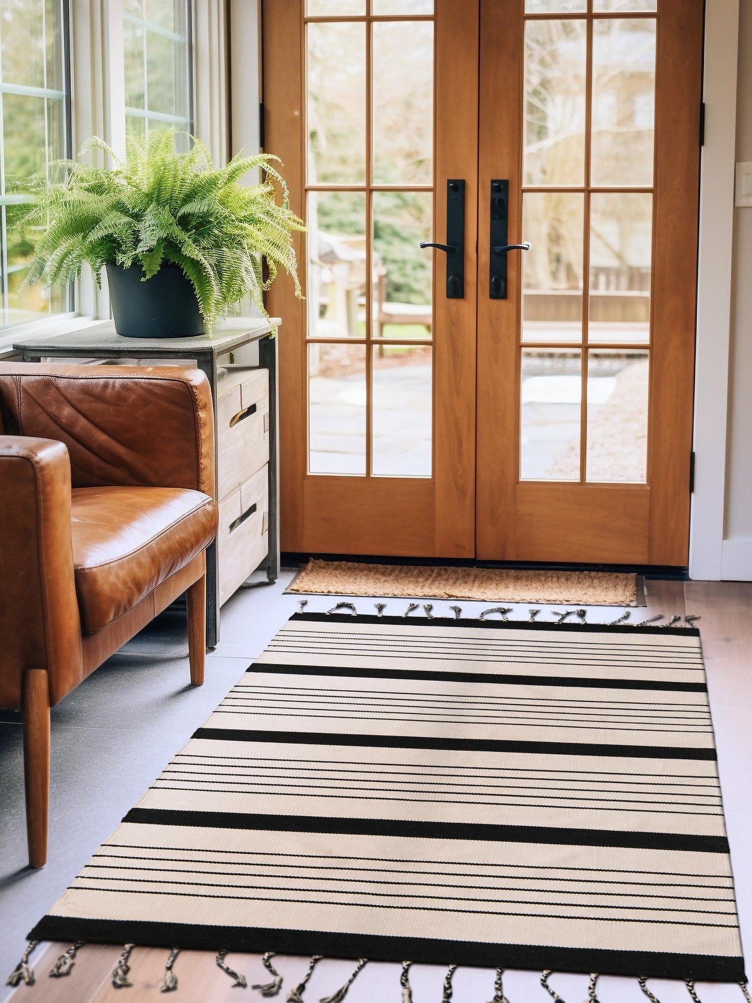Black and White 10' x 14' 1 Chindi Cotton Rectangle Area Rug Interior Design Home Decor Carpet Mat for Sale at Rug Engine