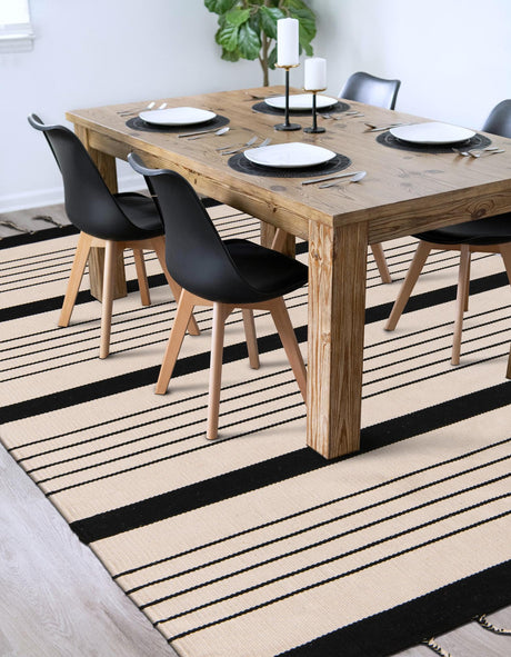 Black and White 9' x 12' Chindi Cotton Rectangle Area Rug Interior Design Home Decor Carpet Mat for Sale at Rug Engine