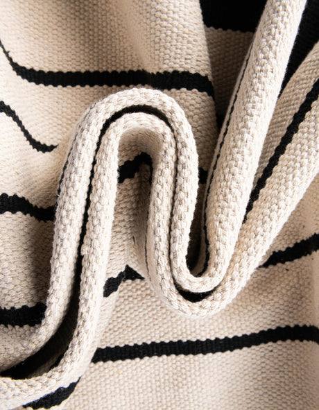 Black and White 7' 1 x 7' 1 Chindi Cotton Square Area Rug Interior Design Home Decor Carpet Mat for Sale at Rug Engine