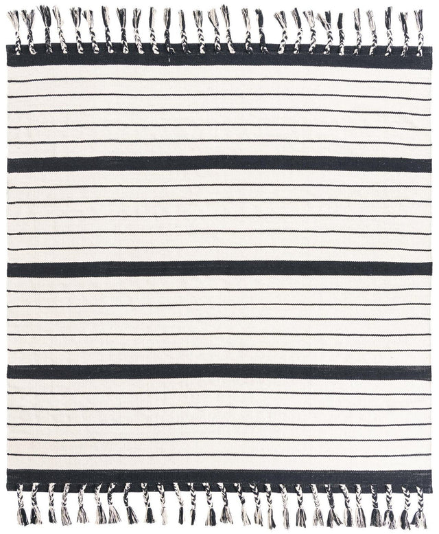 Black and White 7' 1 x 7' 1 Chindi Cotton Square Rug