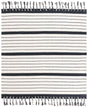 Black and White 7' 1 x 7' 1 Chindi Cotton Square Rug
