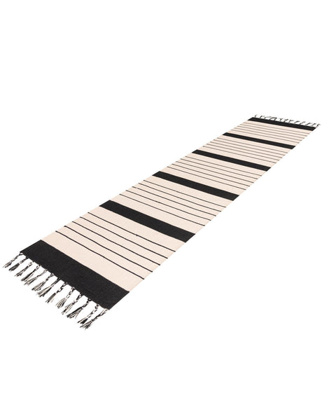 Black and White 2' 7 x 10' Chindi Cotton Runner Area Rug Interior Design Home Decor Carpet Mat for Sale at Rug Engine
