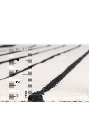 Black and White 2' 2 x 6' 1 Chindi Cotton Runner Rug